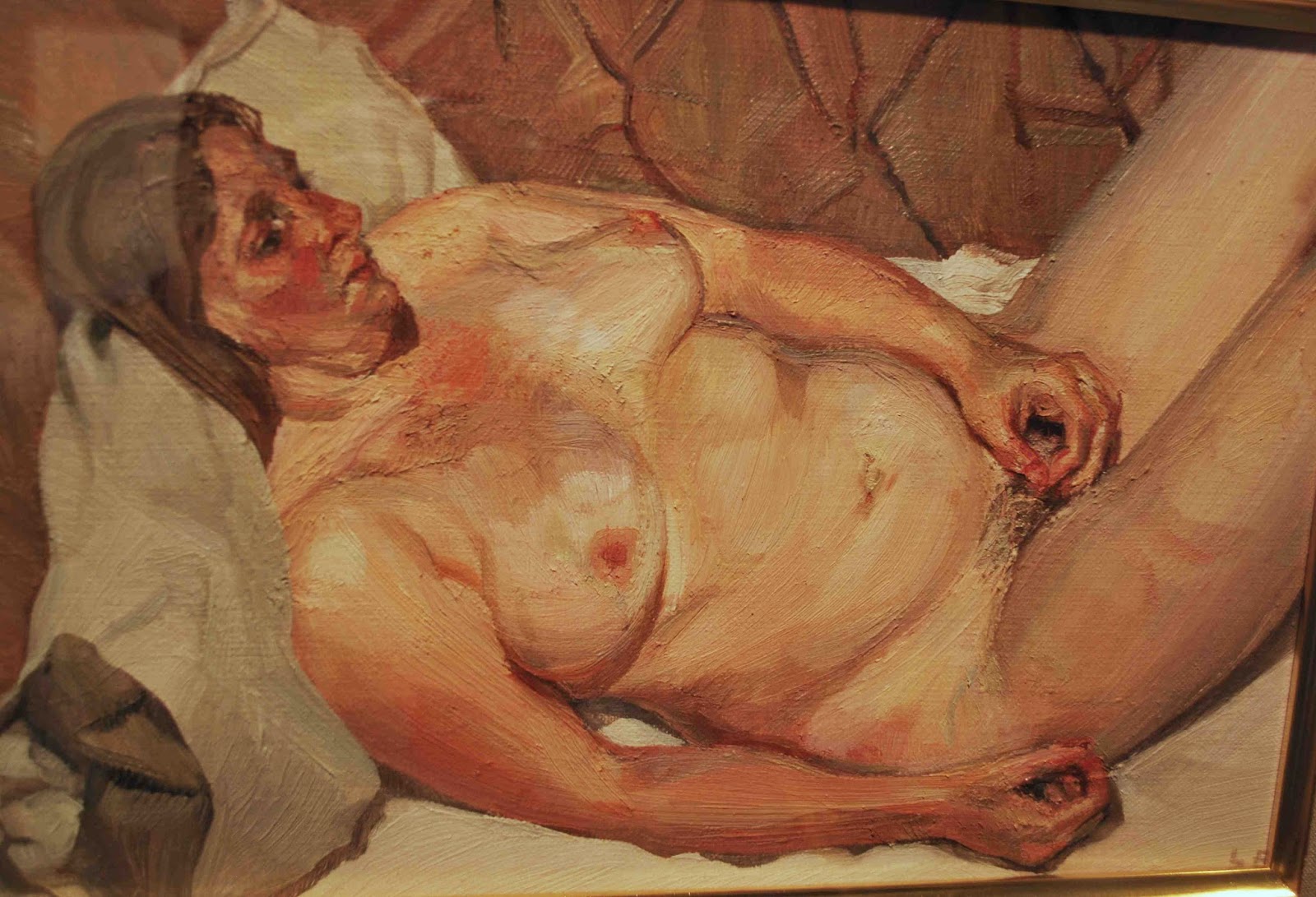 Lucian Freud Small Figure Oil On Canvas X Acquavella