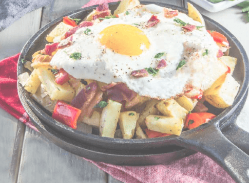 Skillet breakfast at food blog