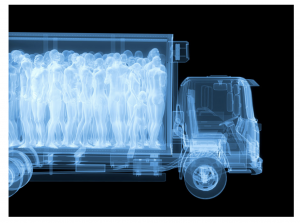 People in a truck