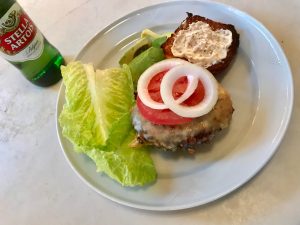 a lunch with beer